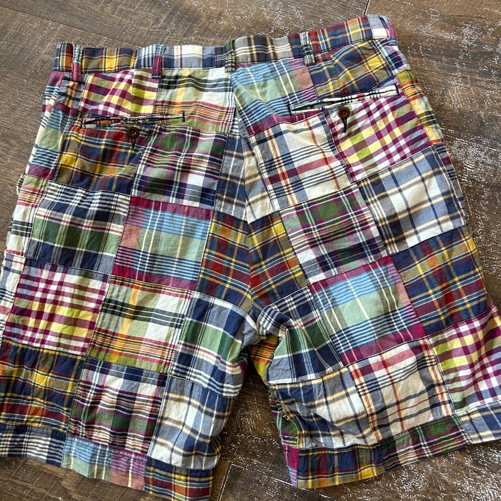 Polo Ralph Lauren Mens Patchwork Madras Prospect Shorts Multi Color Plaid 35 - Picture 4 of 7